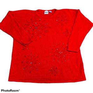 Bentley Woman Red Plus Size Festive Winter Sweater